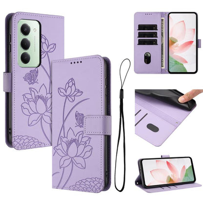 Lotus Embossed Leather Phone Case with Lanyard, For Redmi 15 5G Global / 15 4G SEA 169.5mm, For Redmi 15 5G / 4G EU 171mm, For Redmi 15C 5G/4G Global 171mm / Poco C85 4G, For Redmi 13 4G / 5G / Note 13R / Poco M6 4G, For Redmi A5 4G 171.7mm / Poco C71 ...