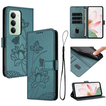 Lotus Embossed Leather Phone Case with Lanyard, For Redmi 15 5G Global / 15 4G SEA 169.5mm, For Redmi 15 5G / 4G EU 171mm, For Redmi 15C 5G/4G Global 171mm / Poco C85 4G, For Redmi 13 4G / 5G / Note 13R / Poco M6 4G, For Redmi A5 4G 171.7mm / Poco C71 ...