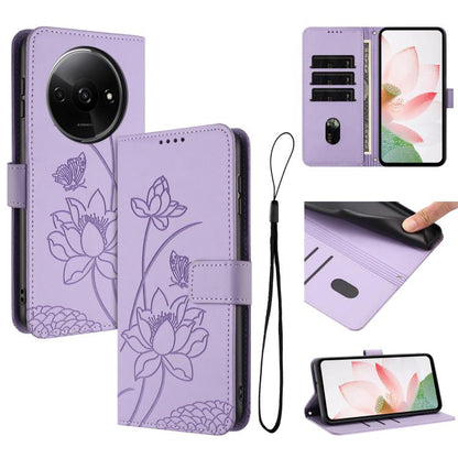 Lotus Embossed Leather Phone Case with Lanyard, For Redmi 15 5G Global / 15 4G SEA 169.5mm, For Redmi 15 5G / 4G EU 171mm, For Redmi 15C 5G/4G Global 171mm / Poco C85 4G, For Redmi 13 4G / 5G / Note 13R / Poco M6 4G, For Redmi A5 4G 171.7mm / Poco C71 ...