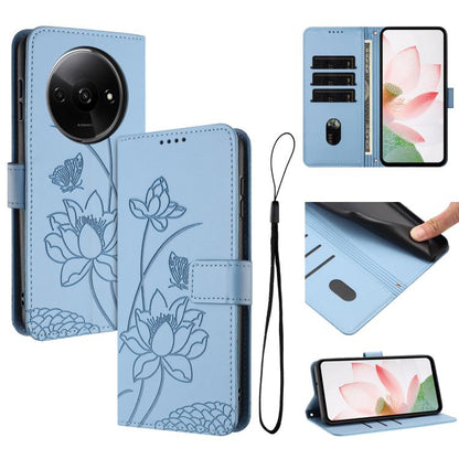 Lotus Embossed Leather Phone Case with Lanyard, For Redmi 15 5G Global / 15 4G SEA 169.5mm, For Redmi 15 5G / 4G EU 171mm, For Redmi 15C 5G/4G Global 171mm / Poco C85 4G, For Redmi 13 4G / 5G / Note 13R / Poco M6 4G, For Redmi A5 4G 171.7mm / Poco C71 ...