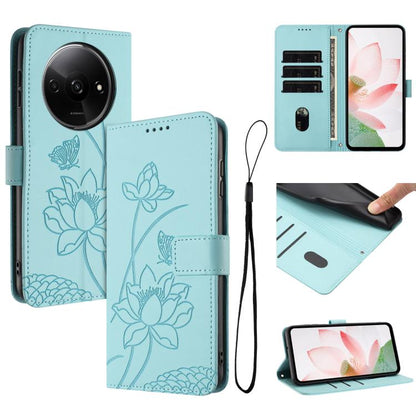 Lotus Embossed Leather Phone Case with Lanyard, For Redmi 15 5G Global / 15 4G SEA 169.5mm, For Redmi 15 5G / 4G EU 171mm, For Redmi 15C 5G/4G Global 171mm / Poco C85 4G, For Redmi 13 4G / 5G / Note 13R / Poco M6 4G, For Redmi A5 4G 171.7mm / Poco C71 ...