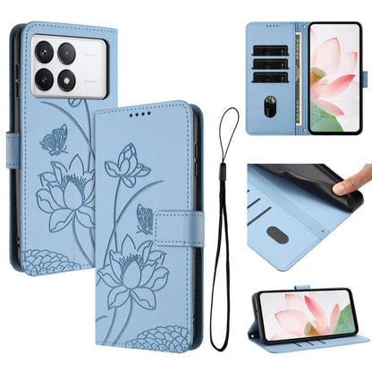 Lotus Embossed Leather Phone Case with Lanyard, For Redmi K70 / K70 Pro / Poco F6 Pro 5G, For Redmi 13C 4G / 5G / 13R / Poco M6 5G, For Redmi Note 13 4G Global, For Redmi K70E / Poco  X6 Pro, For Redmi Note 13 Pro 5G Global / Poco X6                   ...