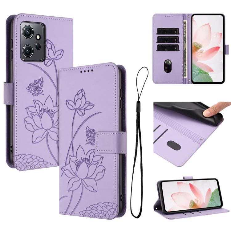 Lotus Embossed Leather Phone Case with Lanyard, For Redmi K70 / K70 Pro / Poco F6 Pro 5G, For Redmi 13C 4G / 5G / 13R / Poco M6 5G, For Redmi Note 13 4G Global, For Redmi K70E / Poco  X6 Pro, For Redmi Note 13 Pro 5G Global / Poco X6                   ...