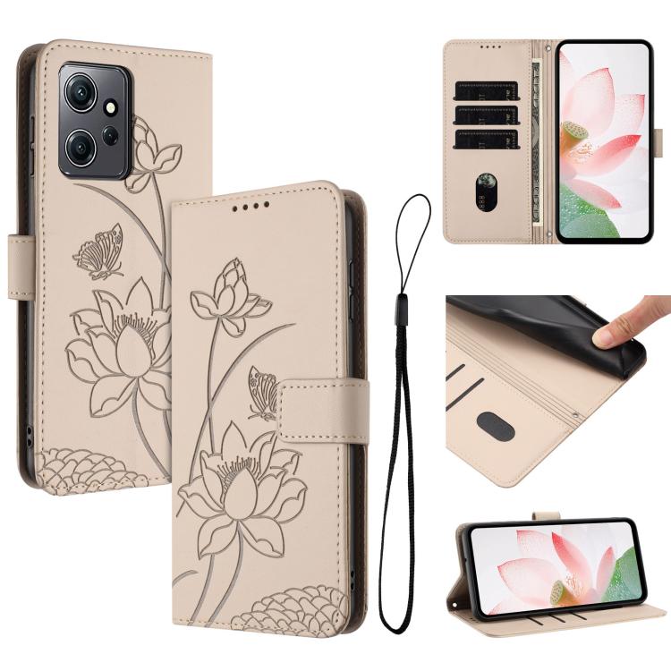 Lotus Embossed Leather Phone Case with Lanyard, For Redmi K70 / K70 Pro / Poco F6 Pro 5G, For Redmi 13C 4G / 5G / 13R / Poco M6 5G, For Redmi Note 13 4G Global, For Redmi K70E / Poco  X6 Pro, For Redmi Note 13 Pro 5G Global / Poco X6                   ...