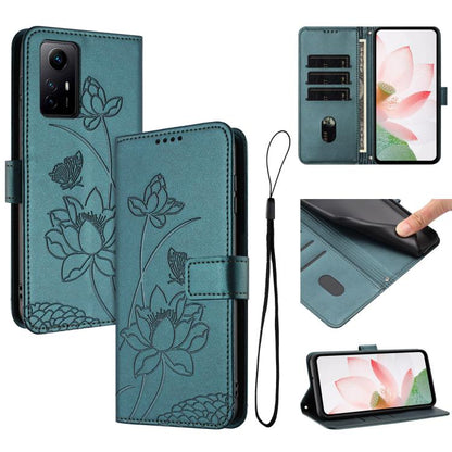 Lotus Embossed Leather Phone Case with Lanyard, For Redmi K70 / K70 Pro / Poco F6 Pro 5G, For Redmi 13C 4G / 5G / 13R / Poco M6 5G, For Redmi Note 13 4G Global, For Redmi K70E / Poco  X6 Pro, For Redmi Note 13 Pro 5G Global / Poco X6                   ...