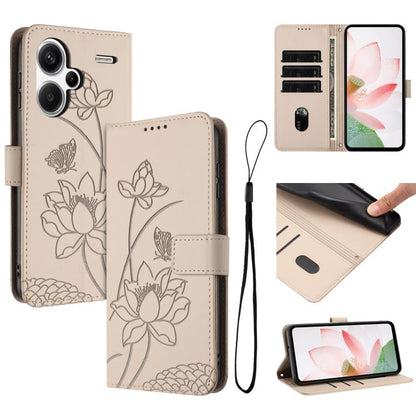 Lotus Embossed Leather Phone Case with Lanyard, For Redmi K70 / K70 Pro / Poco F6 Pro 5G, For Redmi 13C 4G / 5G / 13R / Poco M6 5G, For Redmi Note 13 4G Global, For Redmi K70E / Poco  X6 Pro, For Redmi Note 13 Pro 5G Global / Poco X6                   ...