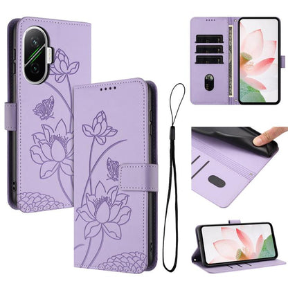 Lotus Embossed Leather Phone Case with Lanyard, For Redmi 15 5G Global / 15 4G SEA 169.5mm, For Redmi 15 5G / 4G EU 171mm, For Redmi 15C 5G/4G Global 171mm / Poco C85 4G, For Redmi 13 4G / 5G / Note 13R / Poco M6 4G, For Redmi A5 4G 171.7mm / Poco C71 ...