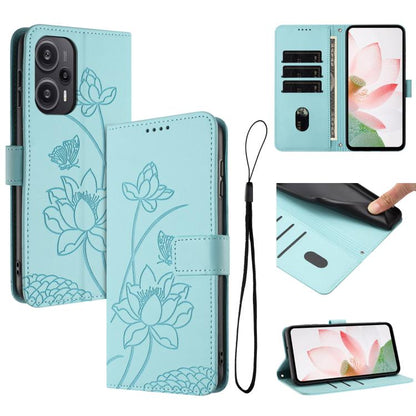 Lotus Embossed Leather Phone Case with Lanyard, For Redmi K70 / K70 Pro / Poco F6 Pro 5G, For Redmi 13C 4G / 5G / 13R / Poco M6 5G, For Redmi Note 13 4G Global, For Redmi K70E / Poco  X6 Pro, For Redmi Note 13 Pro 5G Global / Poco X6                   ...