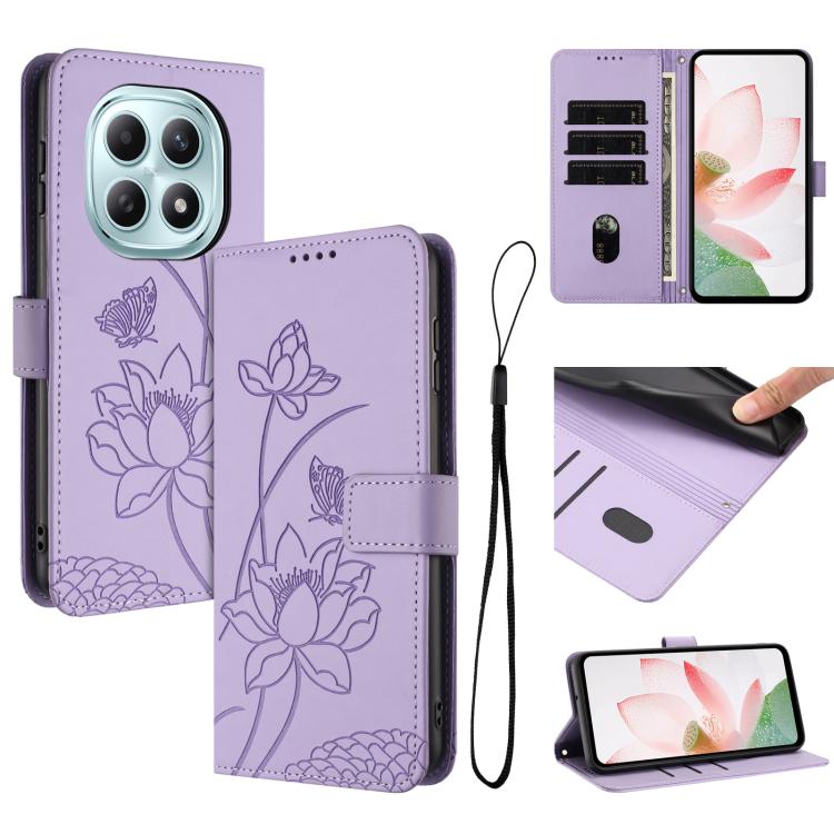 Lotus Embossed Leather Phone Case with Lanyard, For Redmi Note 17 4G Global 169.7mm, For Redmi Note 17 Pro+ 5G Global 163.4mm, For Redmi Note 17 Pro 5G Global 163.5mm, For Redmi 17 5G / 4G Global 170mm, For Redmi 15a 5G, For Redmi A7 Pro 4G 171mm      ...
