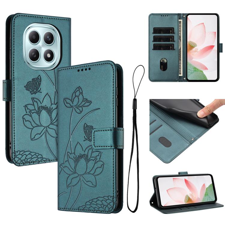 Lotus Embossed Leather Phone Case with Lanyard, For Redmi Note 17 4G Global 169.7mm, For Redmi Note 17 Pro+ 5G Global 163.4mm, For Redmi Note 17 Pro 5G Global 163.5mm, For Redmi 17 5G / 4G Global 170mm, For Redmi 15a 5G, For Redmi A7 Pro 4G 171mm      ...