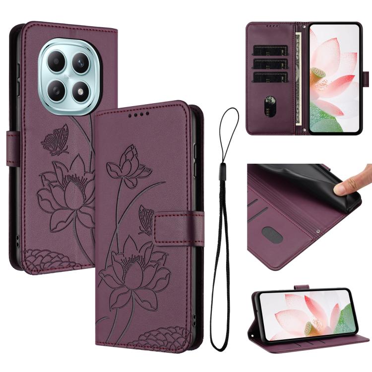 Lotus Embossed Leather Phone Case with Lanyard, For Redmi Note 17 4G Global 169.7mm, For Redmi Note 17 Pro+ 5G Global 163.4mm, For Redmi Note 17 Pro 5G Global 163.5mm, For Redmi 17 5G / 4G Global 170mm, For Redmi 15a 5G, For Redmi A7 Pro 4G 171mm      ...