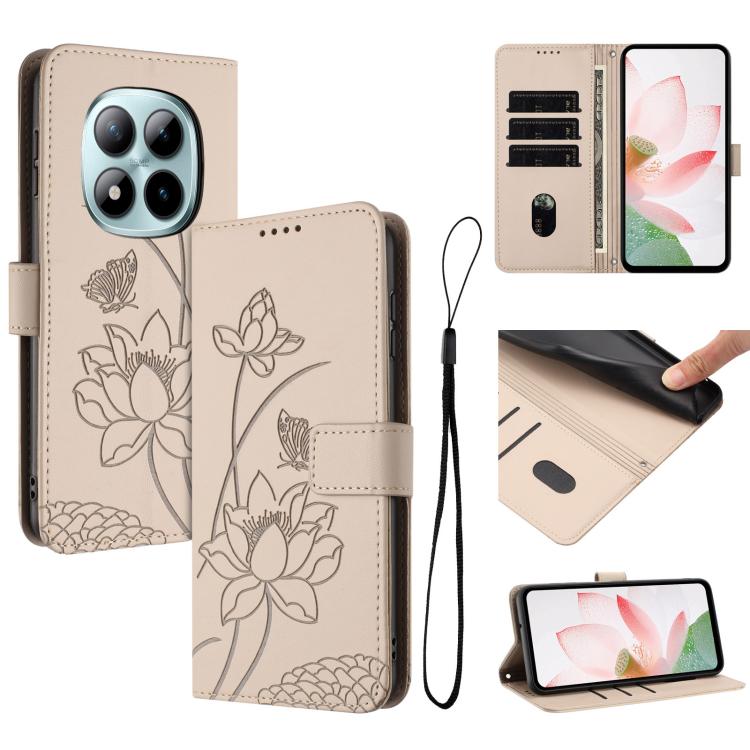 Lotus Embossed Leather Phone Case with Lanyard, For Redmi Note 17 4G Global 169.7mm, For Redmi Note 17 Pro+ 5G Global 163.4mm, For Redmi Note 17 Pro 5G Global 163.5mm, For Redmi 17 5G / 4G Global 170mm, For Redmi 15a 5G, For Redmi A7 Pro 4G 171mm      ...