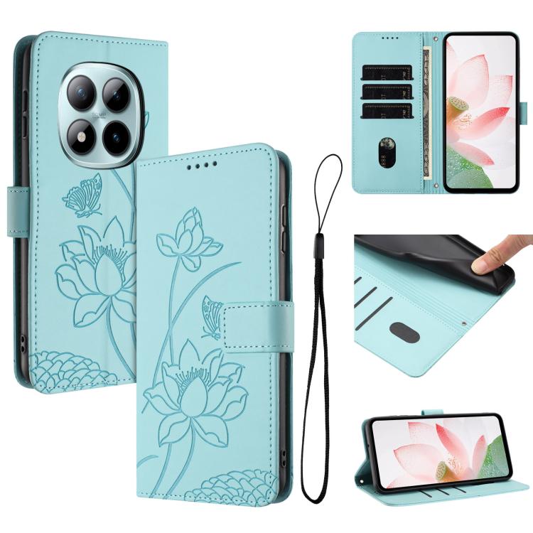 Lotus Embossed Leather Phone Case with Lanyard, For Redmi Note 17 4G Global 169.7mm, For Redmi Note 17 Pro+ 5G Global 163.4mm, For Redmi Note 17 Pro 5G Global 163.5mm, For Redmi 17 5G / 4G Global 170mm, For Redmi 15a 5G, For Redmi A7 Pro 4G 171mm      ...