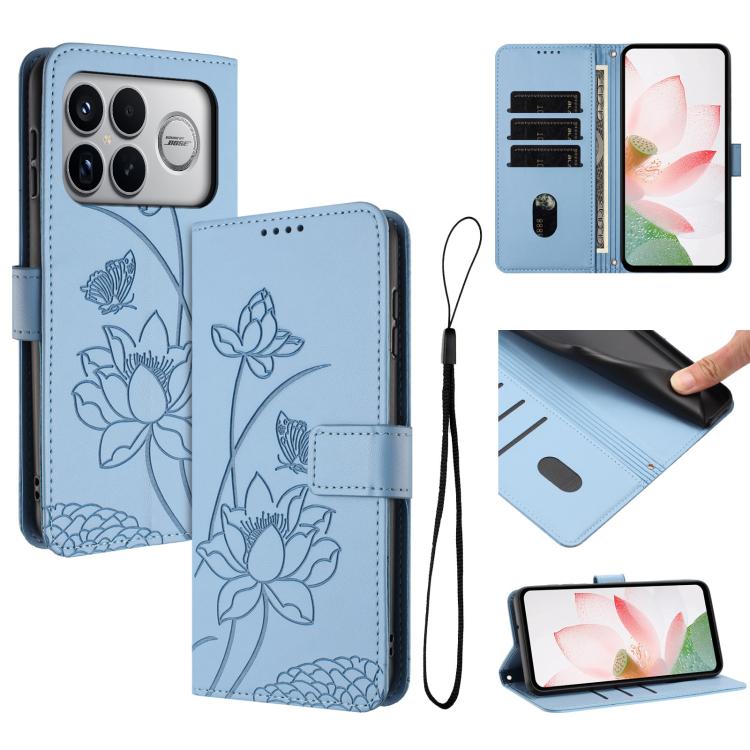 Lotus Embossed Leather Phone Case with Lanyard, For Redmi Note 17 4G Global 169.7mm, For Redmi Note 17 Pro+ 5G Global 163.4mm, For Redmi Note 17 Pro 5G Global 163.5mm, For Redmi 17 5G / 4G Global 170mm, For Redmi 15a 5G, For Redmi A7 Pro 4G 171mm      ...