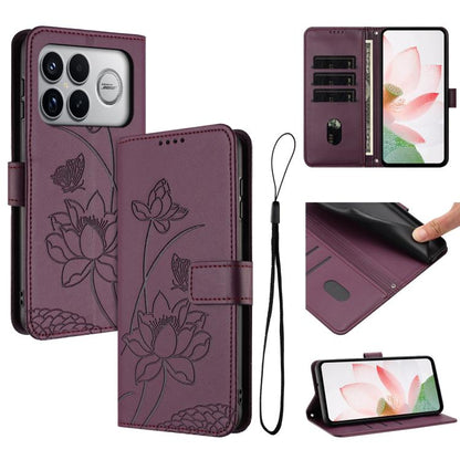 Lotus Embossed Leather Phone Case with Lanyard, For Redmi Note 17 4G Global 169.7mm, For Redmi Note 17 Pro+ 5G Global 163.4mm, For Redmi Note 17 Pro 5G Global 163.5mm, For Redmi 17 5G / 4G Global 170mm, For Redmi 15a 5G, For Redmi A7 Pro 4G 171mm      ...