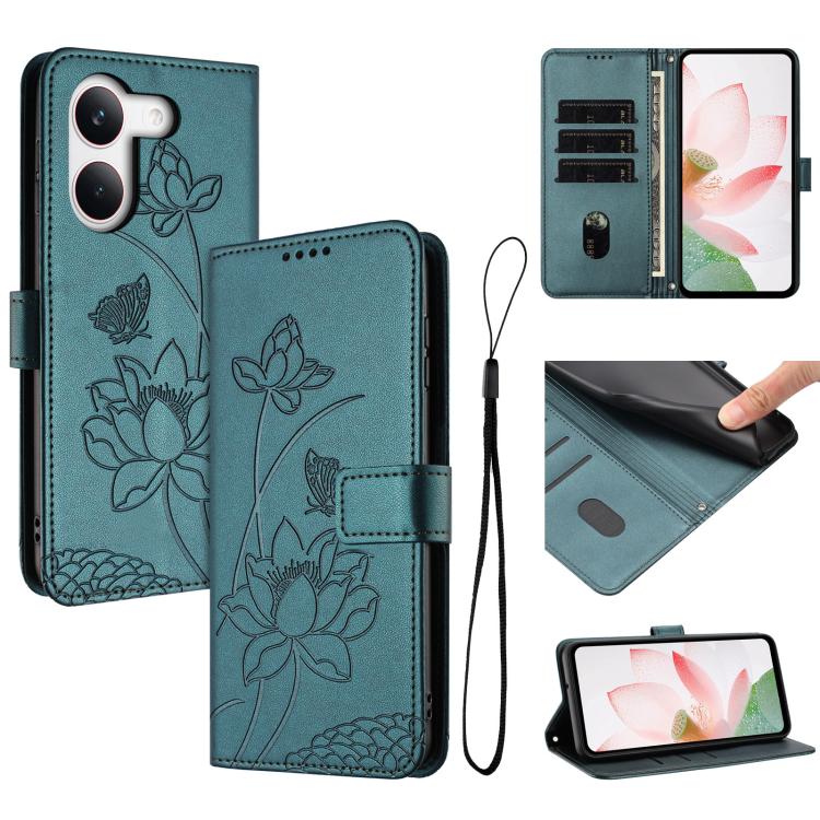 Lotus Embossed Leather Phone Case with Lanyard, For Redmi Note 17 4G Global 169.7mm, For Redmi Note 17 Pro+ 5G Global 163.4mm, For Redmi Note 17 Pro 5G Global 163.5mm, For Redmi 17 5G / 4G Global 170mm, For Redmi 15a 5G, For Redmi A7 Pro 4G 171mm      ...