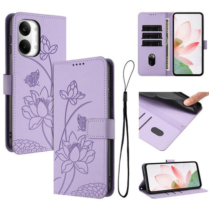 Lotus Embossed Leather Phone Case with Lanyard, For Redmi Note 17 4G Global 169.7mm, For Redmi Note 17 Pro+ 5G Global 163.4mm, For Redmi Note 17 Pro 5G Global 163.5mm, For Redmi 17 5G / 4G Global 170mm, For Redmi 15a 5G, For Redmi A7 Pro 4G 171mm      ...