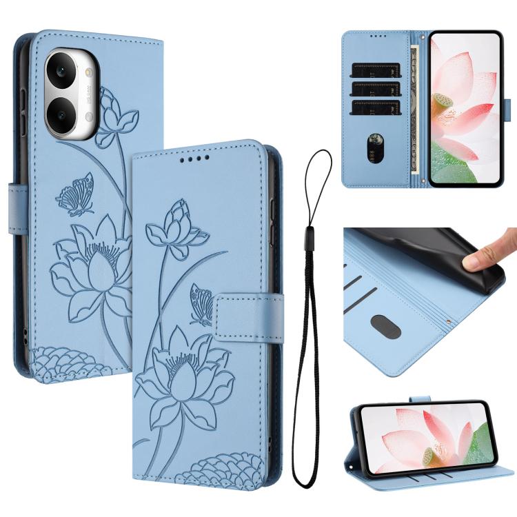 Lotus Embossed Leather Phone Case with Lanyard, For Redmi Note 17 4G Global 169.7mm, For Redmi Note 17 Pro+ 5G Global 163.4mm, For Redmi Note 17 Pro 5G Global 163.5mm, For Redmi 17 5G / 4G Global 170mm, For Redmi 15a 5G, For Redmi A7 Pro 4G 171mm      ...