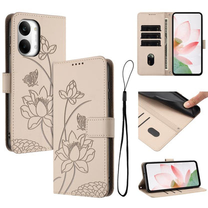 Lotus Embossed Leather Phone Case with Lanyard, For Redmi Note 17 4G Global 169.7mm, For Redmi Note 17 Pro+ 5G Global 163.4mm, For Redmi Note 17 Pro 5G Global 163.5mm, For Redmi 17 5G / 4G Global 170mm, For Redmi 15a 5G, For Redmi A7 Pro 4G 171mm      ...