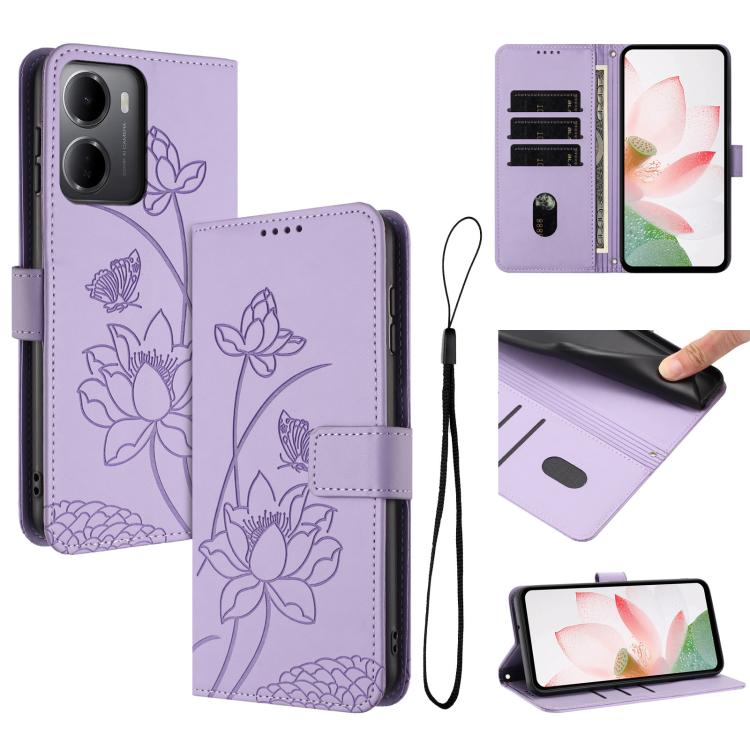Lotus Embossed Leather Phone Case with Lanyard, For Redmi Note 17 4G Global 169.7mm, For Redmi Note 17 Pro+ 5G Global 163.4mm, For Redmi Note 17 Pro 5G Global 163.5mm, For Redmi 17 5G / 4G Global 170mm, For Redmi 15a 5G, For Redmi A7 Pro 4G 171mm      ...
