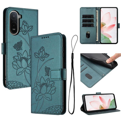 Lotus Embossed Leather Phone Case with Lanyard, For Redmi Note 17 4G Global 169.7mm, For Redmi Note 17 Pro+ 5G Global 163.4mm, For Redmi Note 17 Pro 5G Global 163.5mm, For Redmi 17 5G / 4G Global 170mm, For Redmi 15a 5G, For Redmi A7 Pro 4G 171mm      ...