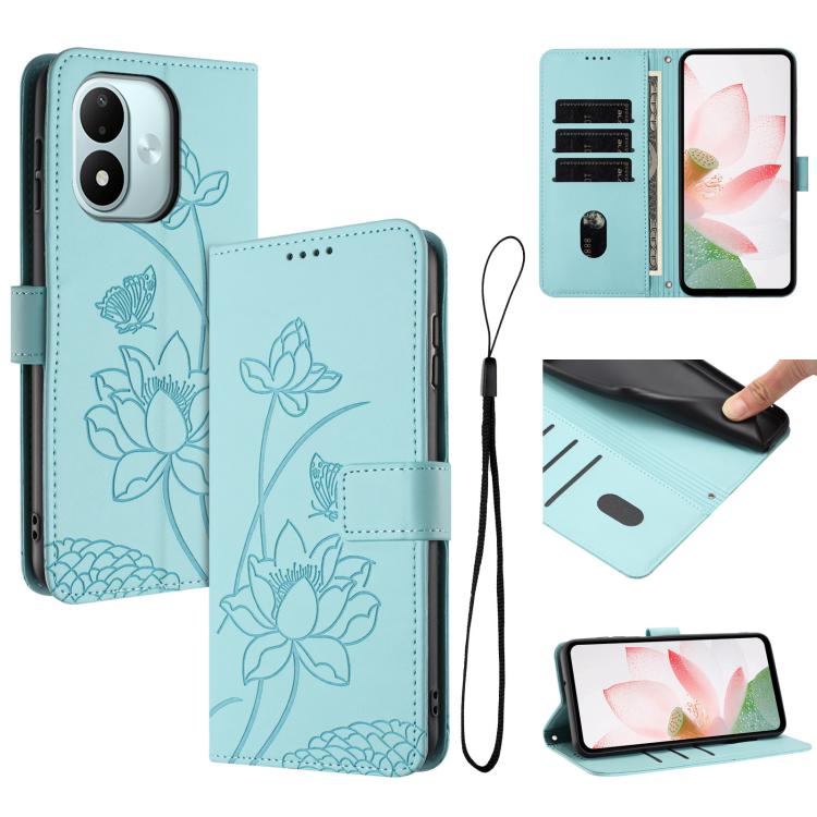 Lotus Embossed Leather Phone Case with Lanyard, For Redmi Note 17 4G Global 169.7mm, For Redmi Note 17 Pro+ 5G Global 163.4mm, For Redmi Note 17 Pro 5G Global 163.5mm, For Redmi 17 5G / 4G Global 170mm, For Redmi 15a 5G, For Redmi A7 Pro 4G 171mm      ...