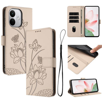 Lotus Embossed Leather Phone Case with Lanyard, For Redmi Note 17 4G Global 169.7mm, For Redmi Note 17 Pro+ 5G Global 163.4mm, For Redmi Note 17 Pro 5G Global 163.5mm, For Redmi 17 5G / 4G Global 170mm, For Redmi 15a 5G, For Redmi A7 Pro 4G 171mm      ...