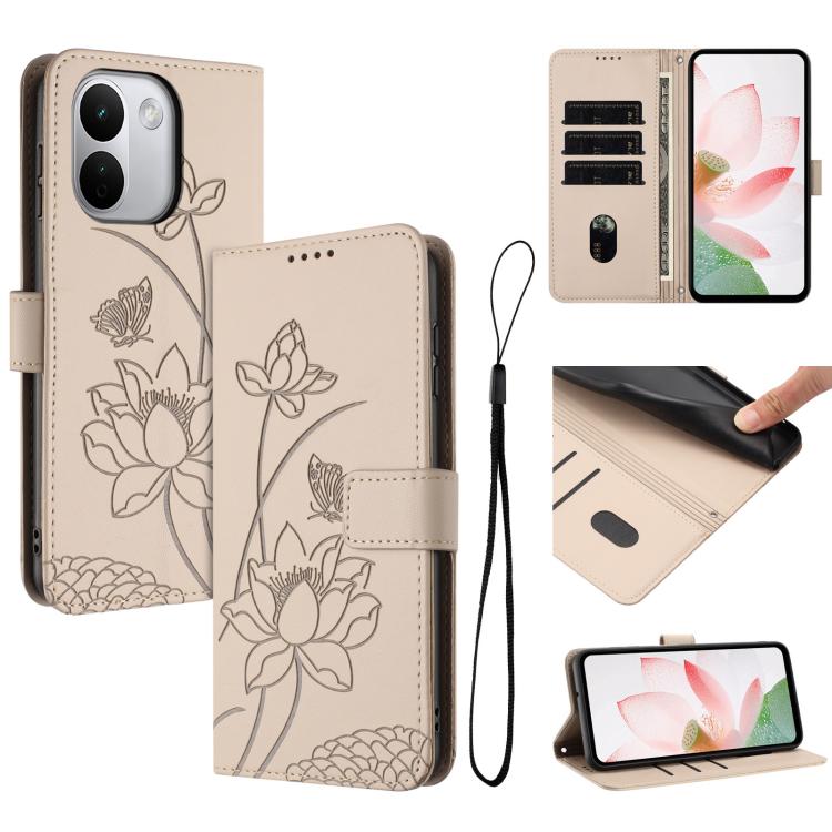 Lotus Embossed Leather Phone Case with Lanyard, For Redmi Note 17 4G Global 169.7mm, For Redmi Note 17 Pro+ 5G Global 163.4mm, For Redmi Note 17 Pro 5G Global 163.5mm, For Redmi 17 5G / 4G Global 170mm, For Redmi 15a 5G, For Redmi A7 Pro 4G 171mm      ...