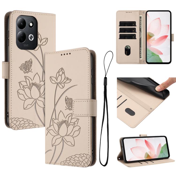 Lotus Embossed Leather Phone Case with Lanyard, For Redmi Note 17 4G Global 169.7mm, For Redmi Note 17 Pro+ 5G Global 163.4mm, For Redmi Note 17 Pro 5G Global 163.5mm, For Redmi 17 5G / 4G Global 170mm, For Redmi 15a 5G, For Redmi A7 Pro 4G 171mm      ...