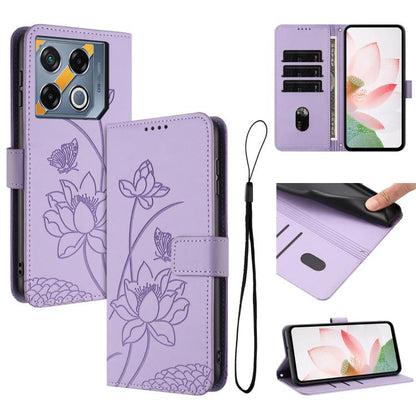 Lotus Embossed Leather Phone Case with Lanyard, For Infinix Hot 50i / Smart 9 4G, For Infinix Hot 50 Pro 4G, For Infinix Hot 50 Pro+ 4G, For Infinix Hot 50 4G, For Infinix Hot 50 5G, For Infinix Zero 40 4G / 5G, For Infinix Note 40X 5G                 ...