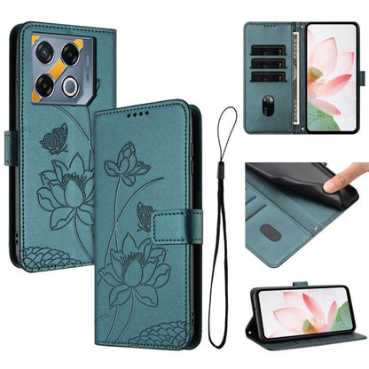 Lotus Embossed Leather Phone Case with Lanyard, For Infinix Hot 50i / Smart 9 4G, For Infinix Hot 50 Pro 4G, For Infinix Hot 50 Pro+ 4G, For Infinix Hot 50 4G, For Infinix Hot 50 5G, For Infinix Zero 40 4G / 5G, For Infinix Note 40X 5G                 ...