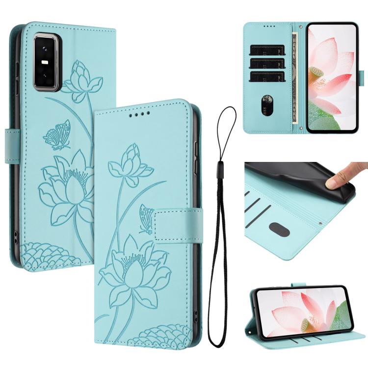 Lotus Embossed Leather Phone Case with Lanyard, For Infinix GT 50 Pro 5G, For Infinix Hot 70 5G, For Infinix Note Edge 5G, For Infinix Smart 20 4G, For Infinix Note 60 / 60 Pro 5G, For Infinix Hot 60 4G / 60i 4G, For Infinix Hot 60 Pro+ 4G             ...
