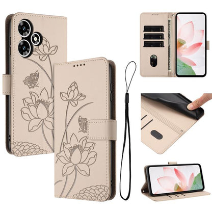 Lotus Embossed Leather Phone Case with Lanyard, For Infinix Note 30 4G / 5G, For Infinix Note 30 Pro 4G, For Infinix Note 30 VIP, For Infinix Hot 30i, For Infinix Hot 30 4G