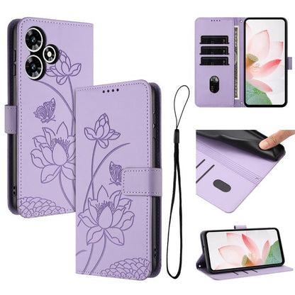 Lotus Embossed Leather Phone Case with Lanyard, For Infinix Hot 50i / Smart 9 4G, For Infinix Hot 50 Pro 4G, For Infinix Hot 50 Pro+ 4G, For Infinix Hot 50 4G, For Infinix Hot 50 5G, For Infinix Zero 40 4G / 5G, For Infinix Note 40X 5G                 ...