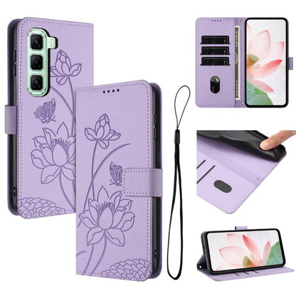 Lotus Embossed Leather Phone Case with Lanyard, For Infinix Hot 50i / Smart 9 4G, For Infinix Hot 50 Pro 4G, For Infinix Hot 50 Pro+ 4G, For Infinix Hot 50 4G, For Infinix Hot 50 5G, For Infinix Zero 40 4G / 5G, For Infinix Note 40X 5G                 ...