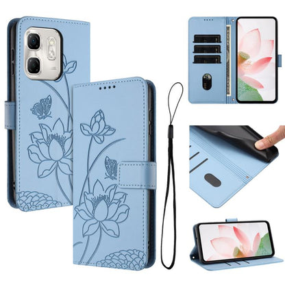 Lotus Embossed Leather Phone Case with Lanyard, For Infinix Hot 50i / Smart 9 4G, For Infinix Hot 50 Pro 4G, For Infinix Hot 50 Pro+ 4G, For Infinix Hot 50 4G, For Infinix Hot 50 5G, For Infinix Zero 40 4G / 5G, For Infinix Note 40X 5G                 ...