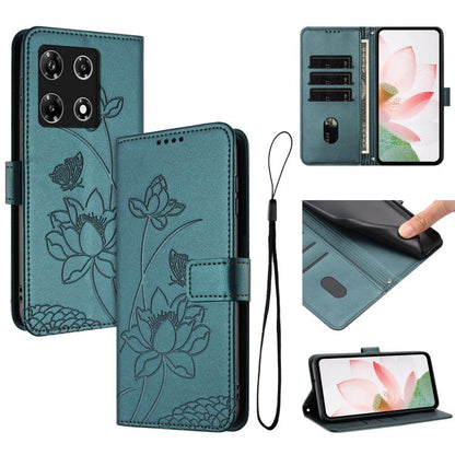 Lotus Embossed Leather Phone Case with Lanyard, For Infinix Note 30 4G / 5G, For Infinix Note 30 Pro 4G, For Infinix Note 30 VIP, For Infinix Hot 30i, For Infinix Hot 30 4G