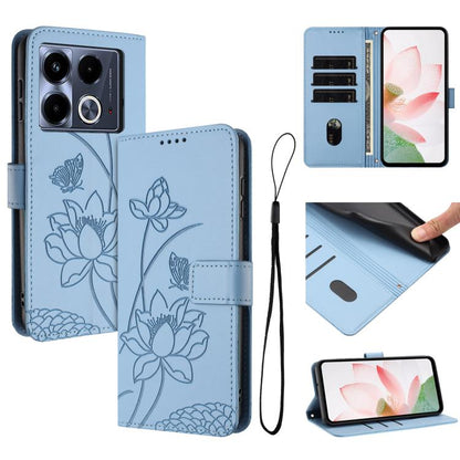 Lotus Embossed Leather Phone Case with Lanyard, For Infinix Hot 50i / Smart 9 4G, For Infinix Hot 50 Pro 4G, For Infinix Hot 50 Pro+ 4G, For Infinix Hot 50 4G, For Infinix Hot 50 5G, For Infinix Zero 40 4G / 5G, For Infinix Note 40X 5G                 ...