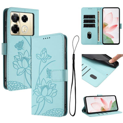 Lotus Embossed Leather Phone Case with Lanyard, For Infinix Hot 50i / Smart 9 4G, For Infinix Hot 50 Pro 4G, For Infinix Hot 50 Pro+ 4G, For Infinix Hot 50 4G, For Infinix Hot 50 5G, For Infinix Zero 40 4G / 5G, For Infinix Note 40X 5G                 ...
