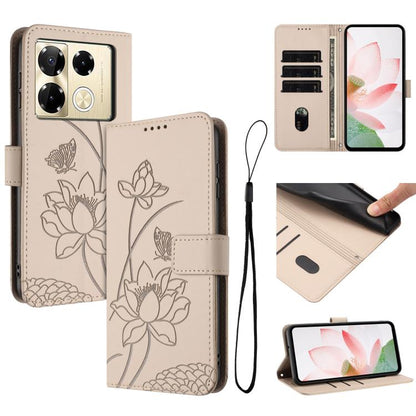 Lotus Embossed Leather Phone Case with Lanyard, For Infinix Hot 50i / Smart 9 4G, For Infinix Hot 50 Pro 4G, For Infinix Hot 50 Pro+ 4G, For Infinix Hot 50 4G, For Infinix Hot 50 5G, For Infinix Zero 40 4G / 5G, For Infinix Note 40X 5G                 ...