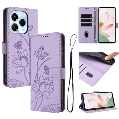Lotus Embossed Leather Phone Case with Lanyard, For Infinix Hot 50i / Smart 9 4G, For Infinix Hot 50 Pro 4G, For Infinix Hot 50 Pro+ 4G, For Infinix Hot 50 4G, For Infinix Hot 50 5G, For Infinix Zero 40 4G / 5G, For Infinix Note 40X 5G                 ...