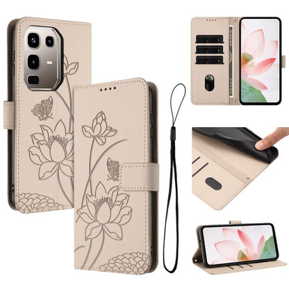 Lotus Embossed Leather Phone Case with Lanyard, For Infinix GT 50 Pro 5G, For Infinix Hot 70 5G, For Infinix Note Edge 5G, For Infinix Smart 20 4G, For Infinix Note 60 / 60 Pro 5G, For Infinix Hot 60 4G / 60i 4G, For Infinix Hot 60 Pro+ 4G             ...