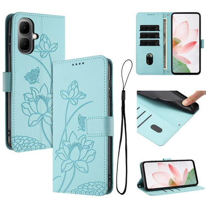 Lotus Embossed Leather Phone Case with Lanyard, For Infinix GT 50 Pro 5G, For Infinix Hot 70 5G, For Infinix Note Edge 5G, For Infinix Smart 20 4G, For Infinix Note 60 / 60 Pro 5G, For Infinix Hot 60 4G / 60i 4G, For Infinix Hot 60 Pro+ 4G             ...