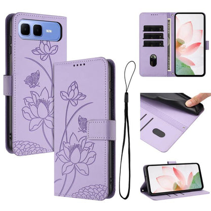 Lotus Embossed Leather Phone Case with Lanyard, For Infinix GT 50 Pro 5G, For Infinix Hot 70 5G, For Infinix Note Edge 5G, For Infinix Smart 20 4G, For Infinix Note 60 / 60 Pro 5G, For Infinix Hot 60 4G / 60i 4G, For Infinix Hot 60 Pro+ 4G             ...