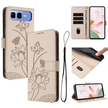 Lotus Embossed Leather Phone Case with Lanyard, For Infinix GT 50 Pro 5G, For Infinix Hot 70 5G, For Infinix Note Edge 5G, For Infinix Smart 20 4G, For Infinix Note 60 / 60 Pro 5G, For Infinix Hot 60 4G / 60i 4G, For Infinix Hot 60 Pro+ 4G             ...