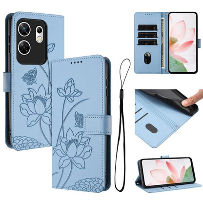 Lotus Embossed Leather Phone Case with Lanyard, For Infinix Hot 50i / Smart 9 4G, For Infinix Hot 50 Pro 4G, For Infinix Hot 50 Pro+ 4G, For Infinix Hot 50 4G, For Infinix Hot 50 5G, For Infinix Zero 40 4G / 5G, For Infinix Note 40X 5G                 ...