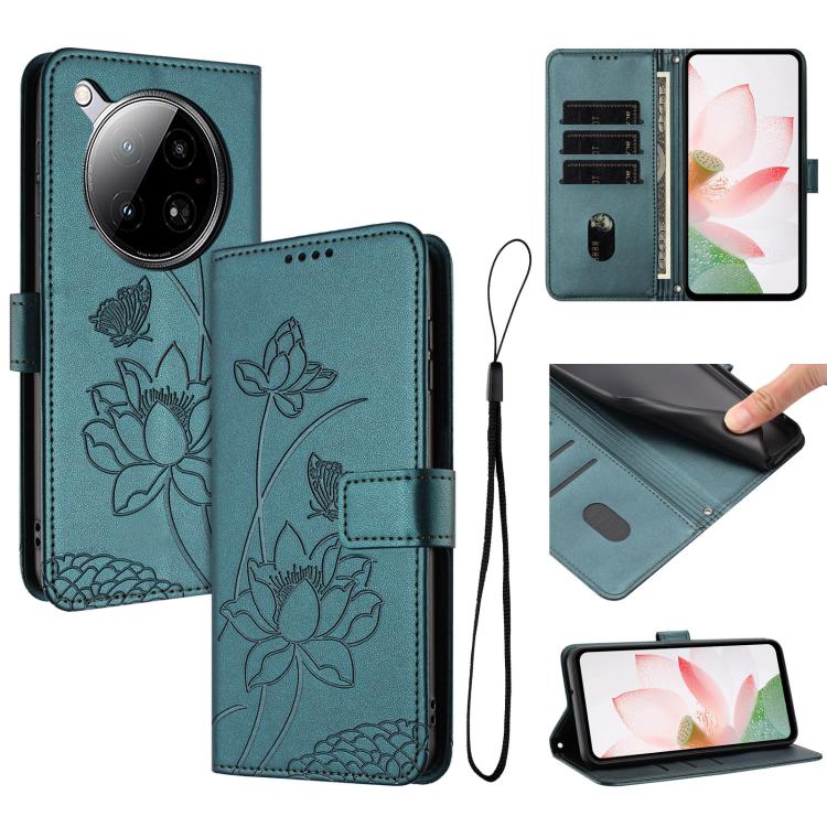 Lotus Embossed Leather Phone Case with Lanyard, For Infinix Hot 50i / Smart 9 4G, For Infinix Hot 50 Pro 4G, For Infinix Hot 50 Pro+ 4G, For Infinix Hot 50 4G, For Infinix Hot 50 5G, For Infinix Zero 40 4G / 5G, For Infinix Note 40X 5G                 ...