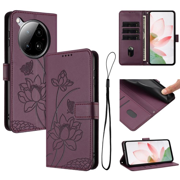 Lotus Embossed Leather Phone Case with Lanyard, For Infinix Hot 50i / Smart 9 4G, For Infinix Hot 50 Pro 4G, For Infinix Hot 50 Pro+ 4G, For Infinix Hot 50 4G, For Infinix Hot 50 5G, For Infinix Zero 40 4G / 5G, For Infinix Note 40X 5G                 ...