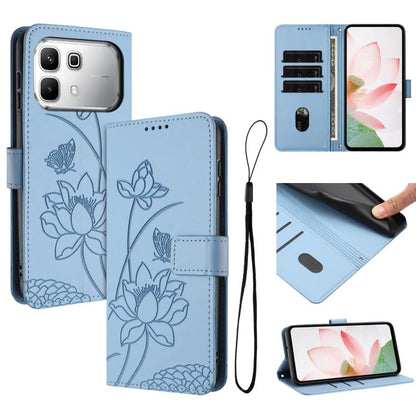 Lotus Embossed Leather Phone Case with Lanyard, For Infinix GT 50 Pro 5G, For Infinix Hot 70 5G, For Infinix Note Edge 5G, For Infinix Smart 20 4G, For Infinix Note 60 / 60 Pro 5G, For Infinix Hot 60 4G / 60i 4G, For Infinix Hot 60 Pro+ 4G             ...