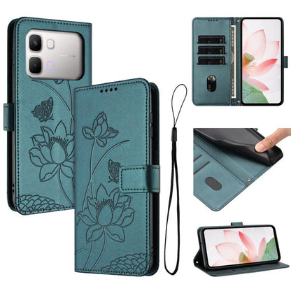 Lotus Embossed Leather Phone Case with Lanyard, For Infinix GT 50 Pro 5G, For Infinix Hot 70 5G, For Infinix Note Edge 5G, For Infinix Smart 20 4G, For Infinix Note 60 / 60 Pro 5G, For Infinix Hot 60 4G / 60i 4G, For Infinix Hot 60 Pro+ 4G             ...